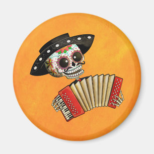 The Day of The Dead Skeleton El Mariachi Magnet