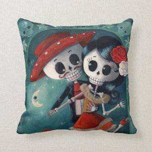 The Day of The Dead Skeleton Lovers Cushion