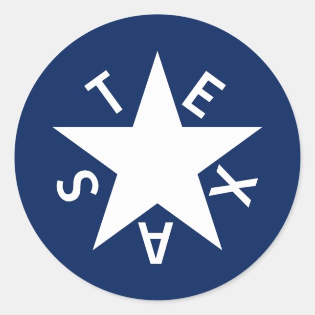 The De Zavala Stickers (Republic of Texas flag) (Front)