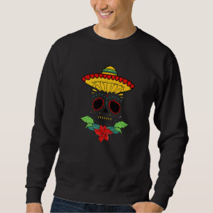 The Dead Day Sugar Skull Cute Mexican Hat Flowers Sweatshirt