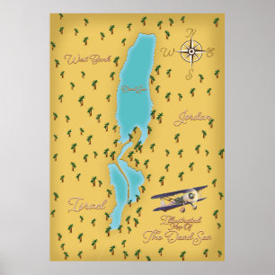 The Dead Sea vintage map Poster