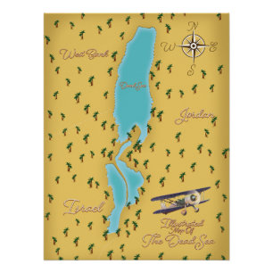 The Dead Sea vintage map Poster