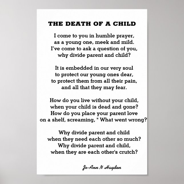 THE DEATH OF A CHILD Poster (Front)