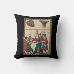The Death Of Reinmar von Brennenberg Mediaeval Art Cushion