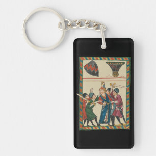 The Death Of Reinmar von Brennenberg Mediaeval Art Key Ring