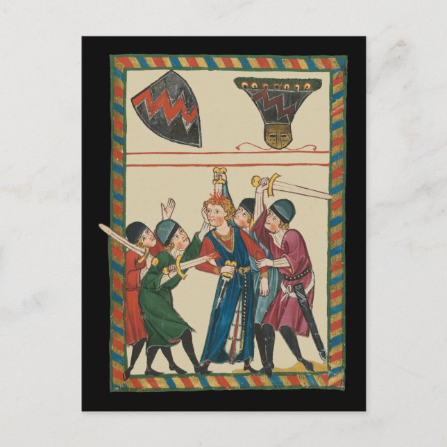 The Death Of Reinmar von Brennenberg Mediaeval Art Postcard (Front)