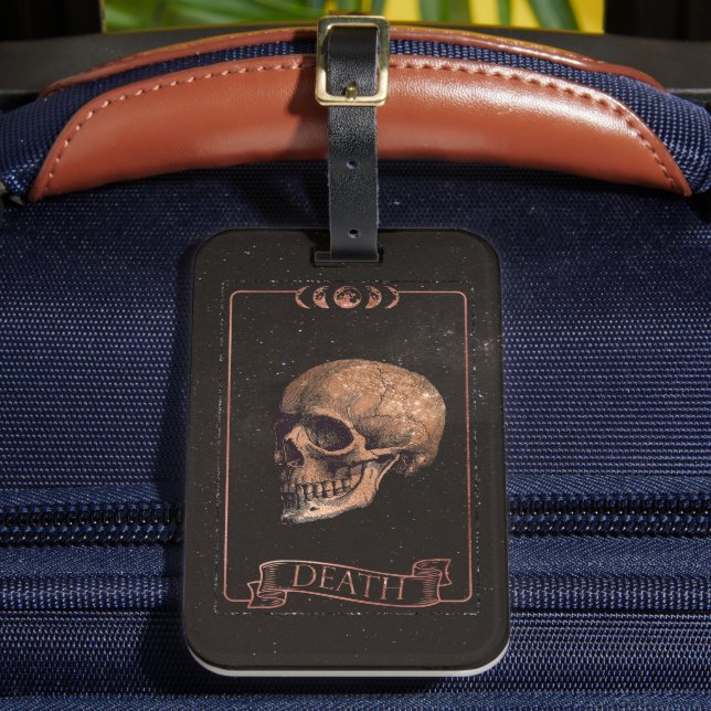 The Death Tarot Card Luggage Tag (Front Insitu 2)