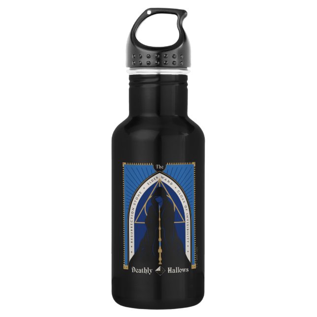 The Deathly Hallows Cloak, Wand, & Stone 532 Ml Water Bottle (Front)