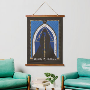 The Deathly Hallows Cloak, Wand, & Stone Hanging Tapestry