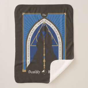 The Deathly Hallows Cloak, Wand, & Stone Sherpa Blanket