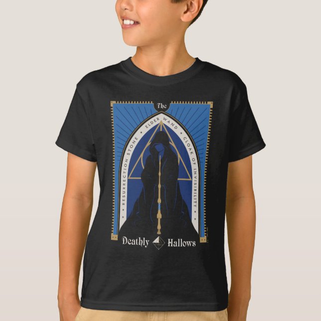 The Deathly Hallows Cloak, Wand, & Stone T-Shirt (Front)