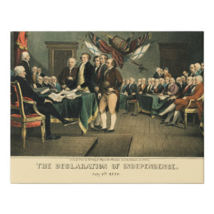 The Declaration of Independence, 1850, Restored Faux Canvas Print