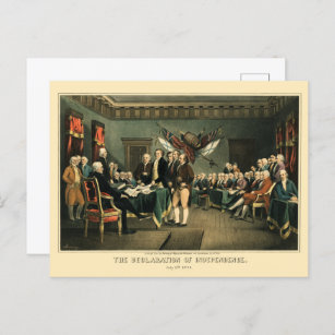 The Declaration of Independence, 1850, Restored Postcard