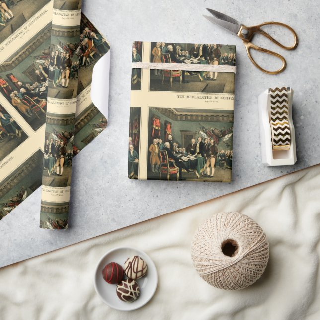 The Declaration of Independence, 1850, Restored Wrapping Paper (Crafts)