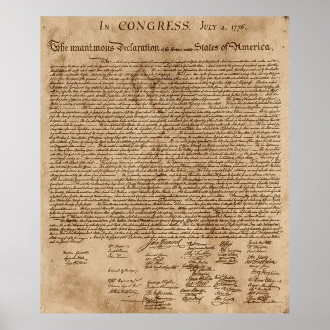 The Declaration Of Independence Poster (Front)