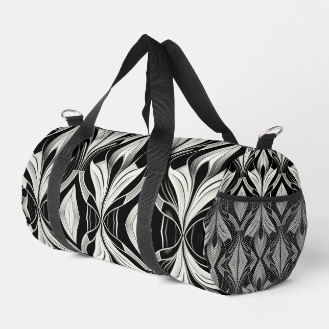 The Decorative Black & white Duffle Bag (Right Corner)