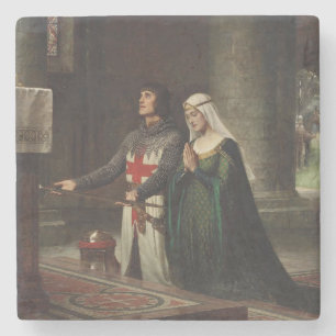 The Dedication (Knight and Lady in Mediaeval Era) Stone Coaster