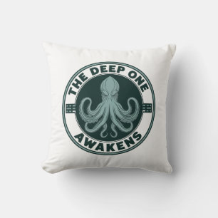 The Deep One Awakens Vintage Cthulhu Octopus Cushion