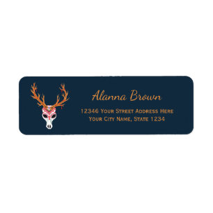 The Deer Head Skull Return Address Label