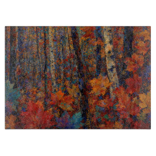 "The Deer’s Secret Path" – A Colourful Landscape Cutting Board