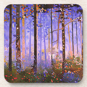 The Deer’s Secret Path - Wide Woodland Landscape Coaster