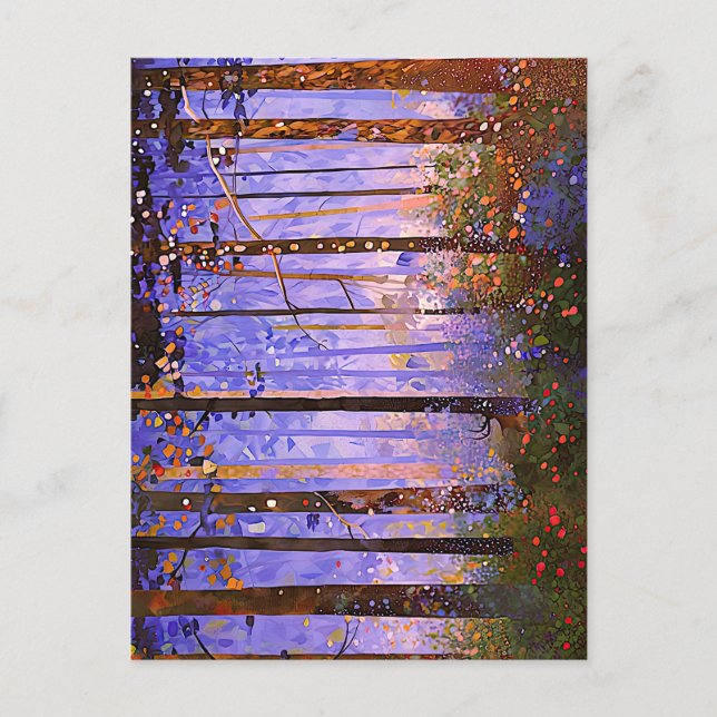 The Deer’s Secret Path  -  Wide Woodland Landscape Postcard (Front)