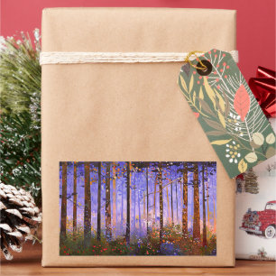 The Deer’s Secret Path  -  Wide Woodland Landscape Rectangular Sticker