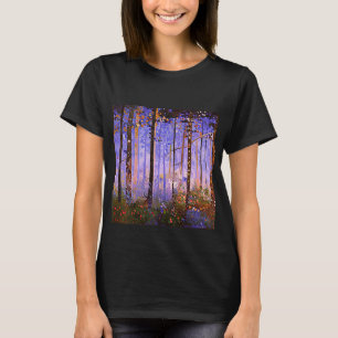 The Deer’s Secret Path - Wide Woodland Landscape T-Shirt