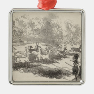 The Deer Shooting at Gotha Metal Ornament