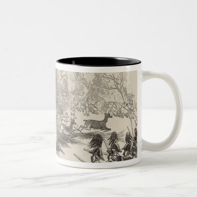 The Deer Shooting at Gotha Two-Tone Coffee Mug (Right)