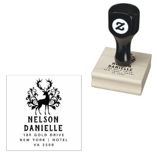 The deer Style Return Address Wooden Rubber  Rubber Stamp