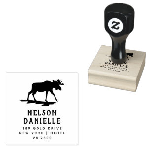 The deer Style Return Address Wooden Rubber  Stamp
