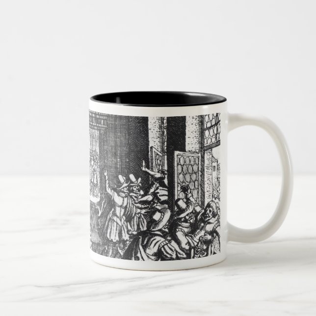 The Defenestration of Prague in 1618 Two-Tone Coffee Mug (Right)
