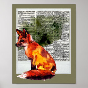 The Definitive Fox Instant Photo Watercolor Poster