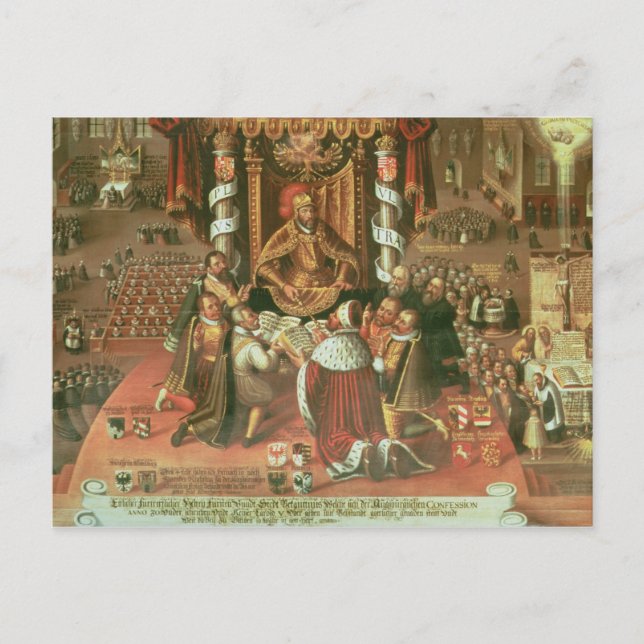 The Delivery of the Augsburg Confession Postcard (Front)