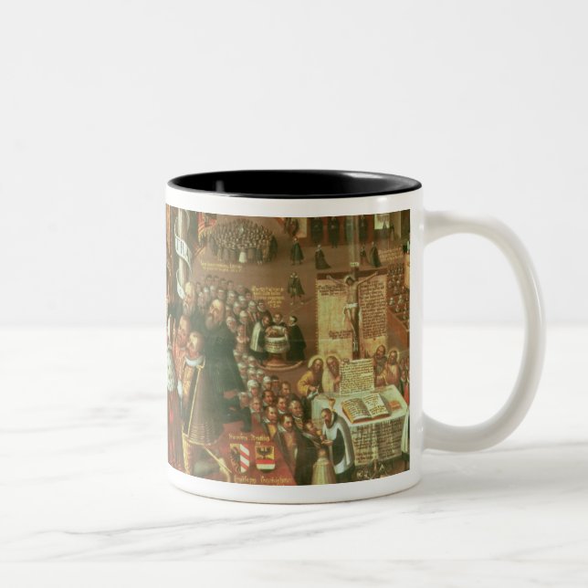 The Delivery of the Augsburg Confession Two-Tone Coffee Mug (Right)