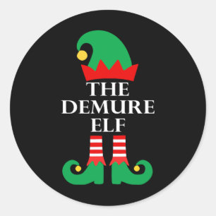 The Demure Elf Matching Family Pajamas Funny Chris Classic Round Sticker