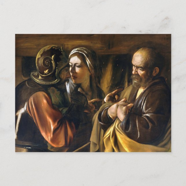 The Denial of Saint Peter by Caravaggio (1610) Postcard (Front)
