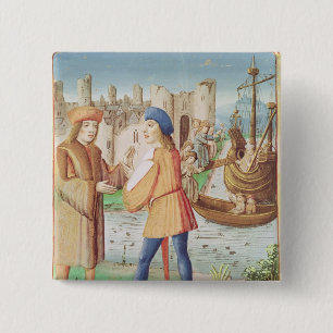 The departure of Aeneas 15 Cm Square Badge