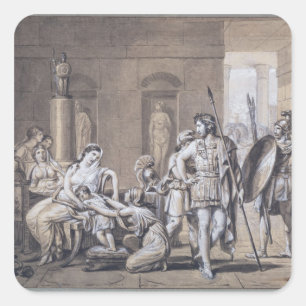 The Departure of Hector, c.1812 Square Sticker