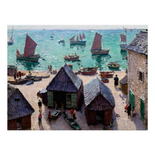 The Departure of the Boats, Étretat Poster