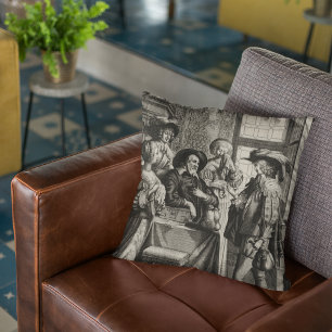The Departure of the Prodigal Son Antique Print Cushion