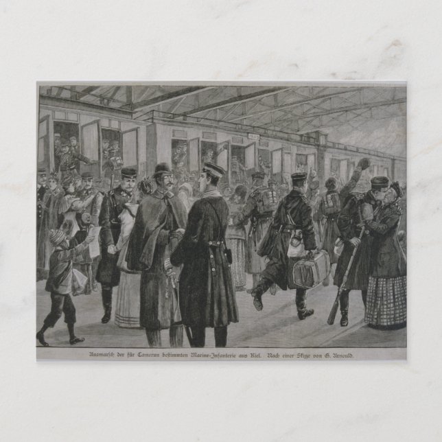 The Deployment of Kiel's Royal Marines Postcard (Front)