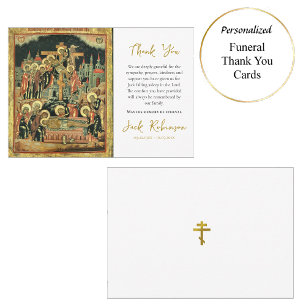 The Deposition of Christ Icon Orthodox Funeral Thank You Card