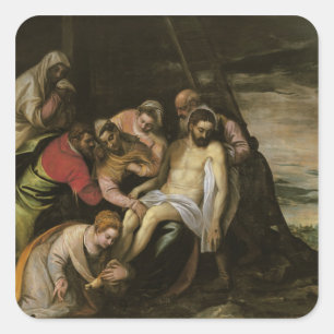 The Descent from the Cross Square Sticker