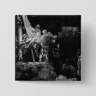 The Descent from the Cross with a Torch, 1654 15 Cm Square Badge