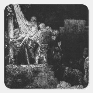 The Descent from the Cross with a Torch, 1654 Square Sticker