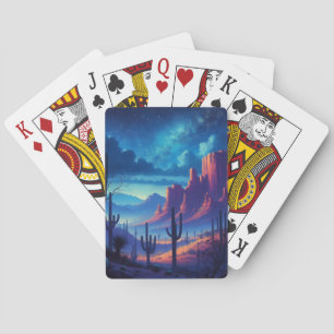 The Desert at night southwestern Playing Cards