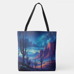 The Desert at night southwestern Tote Bag