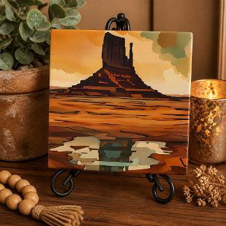 The Desert Monument Landscape Ceramic Tile